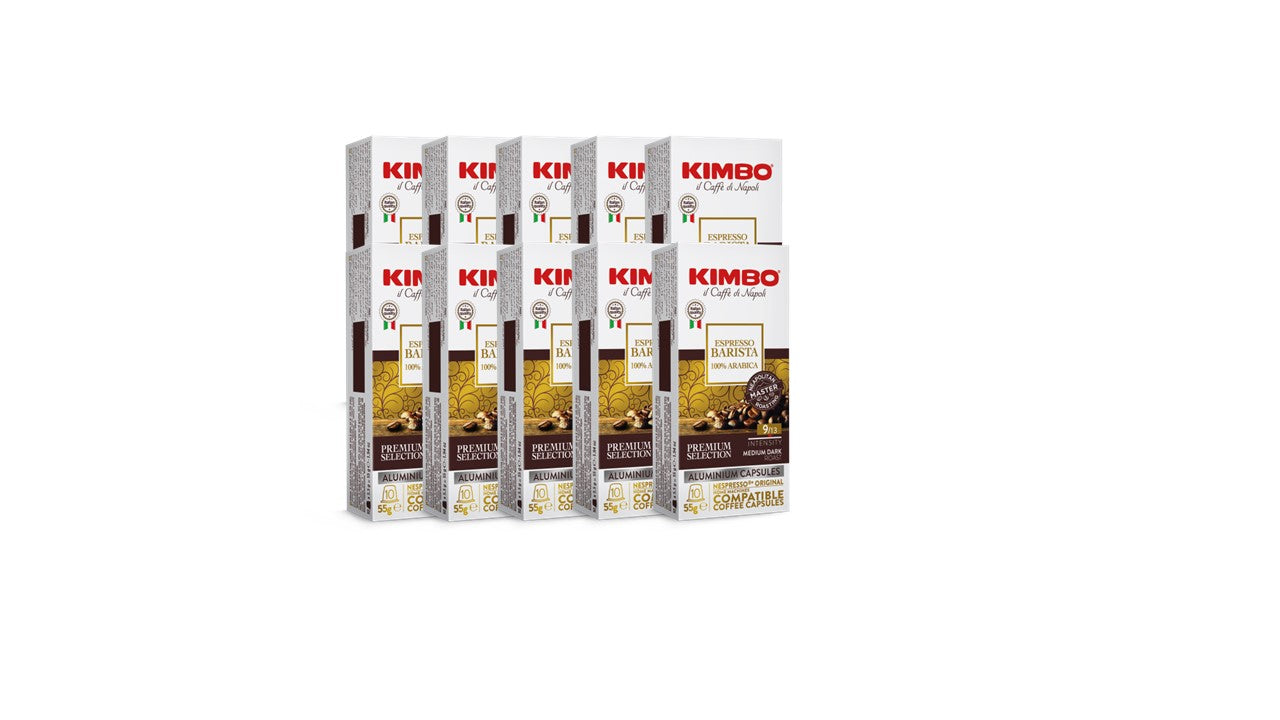 Kimbo 100% Arabica Aluminium Nespresso ®* Compatible Capsules 10x55g