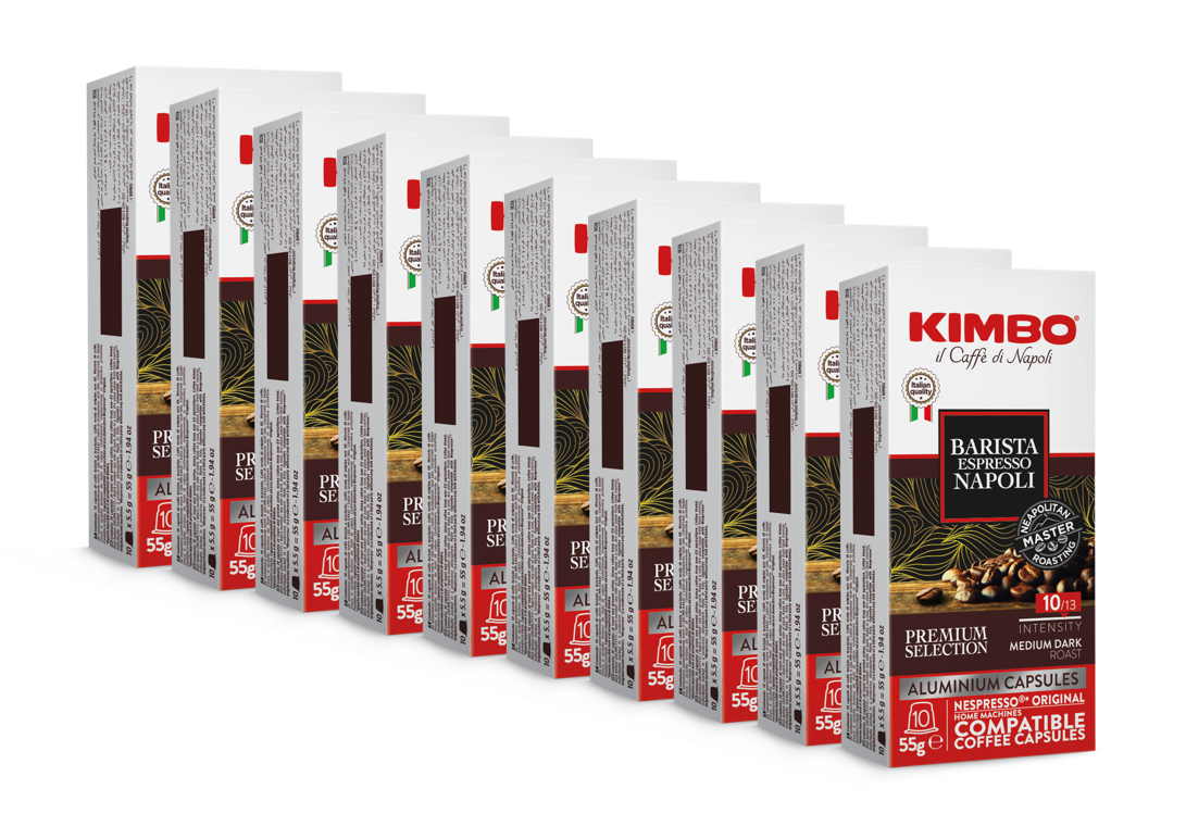 Kimbo Napoli Aluminium Nespresso ®* Compatible Capsules 10x55g