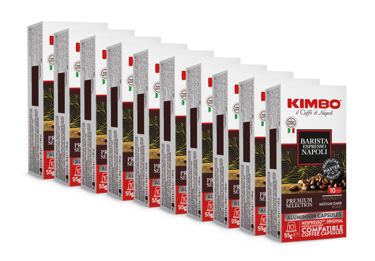 Kimbo Napoli Aluminium Nespresso ®* Compatible Capsules 10x55g