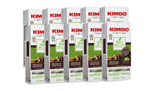 Kimbo Bio Organic Aluminium Nespresso Compatible Capsules 10x55g