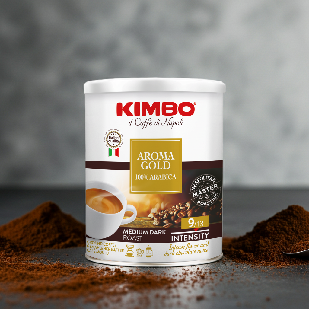 Kimbo Aroma Gold 100% Arabica Ground Coffee 250g Tin