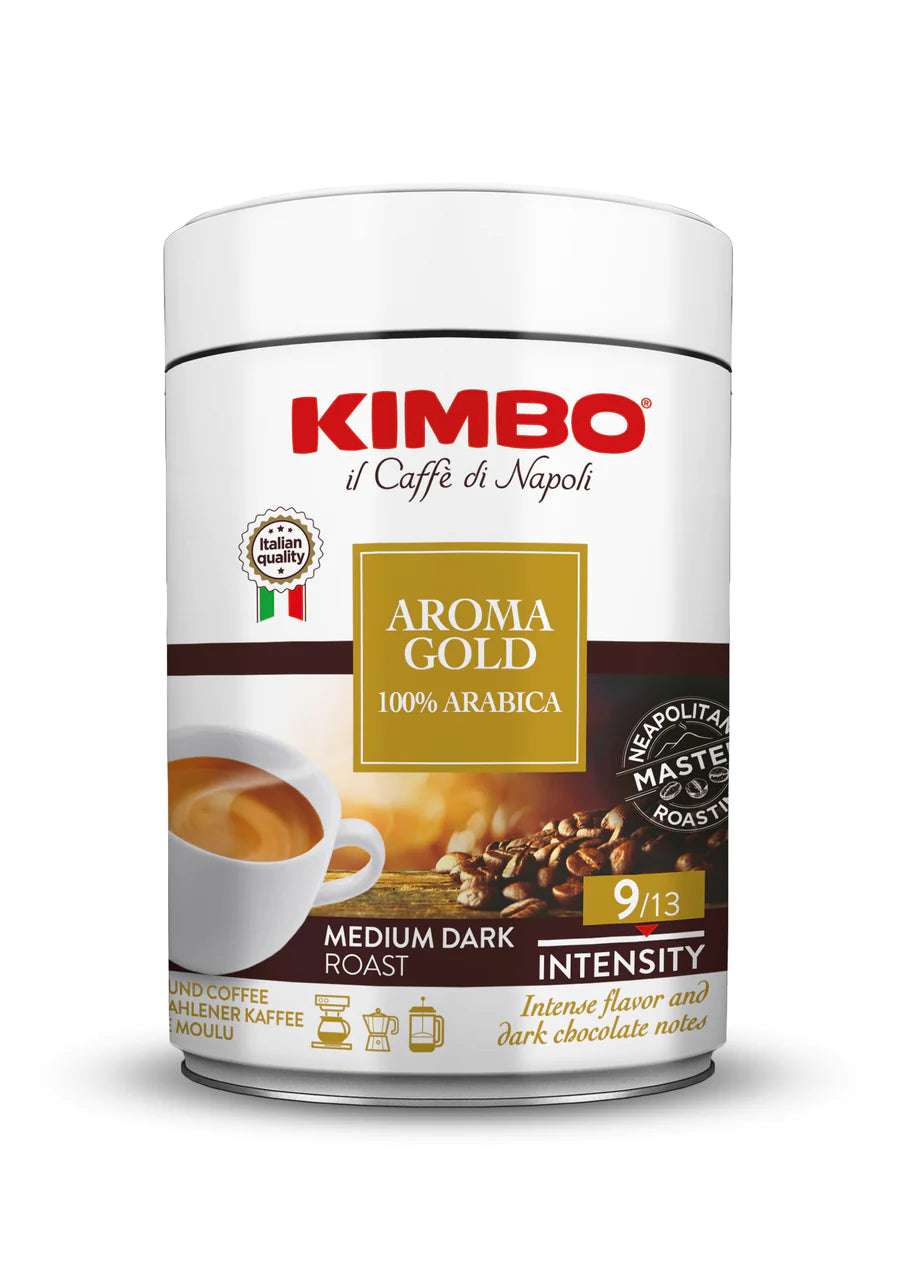 Kimbo Aroma Gold 100% Arabica Ground Coffee 250g Tin