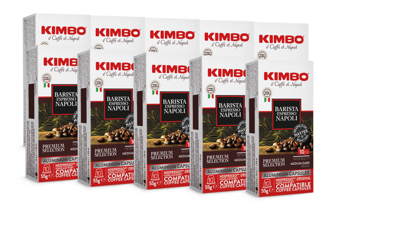 Kimbo Napoli Aluminium Nespresso ®* Compatible Capsules 10x55g