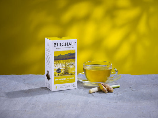 Birchall Lemongrass & Ginger - 15 Plant-Based Prism Tea Bags